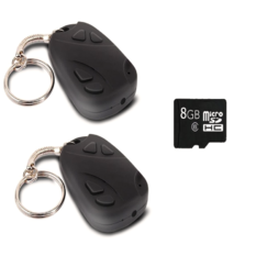  Bỏ sỉ Bộ 2 camera móc khóa và 1 thẻ nhớ MicroSD 8GB (Đen)  loại tốt 