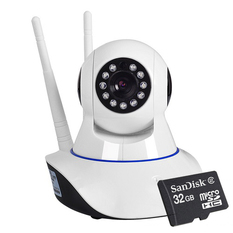  Kho sỉ Bộ Camera Smart IP Wifi ROBO 2 ANTEN (Trắng) và thẻ nhớ 32GB giá rẻ 