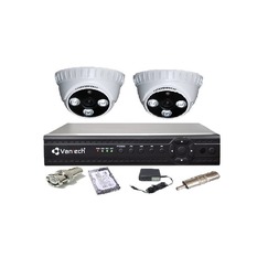  Kho sỉ Trọn bộ 2 Camera-Đầu Ghi Vantech VT-3115A(Trắng) + Ổ cứng 80GB  tốt nhất 